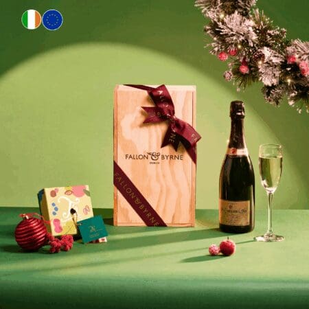 Champagne Gift with Gourmet chocolates, send this hamper with Fallon & Byrne, the perfect hamper gifting choice