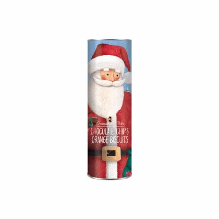 Grandma Wild's Chocolate Chip Orange Biscuits in Santa and Reindeer Tube