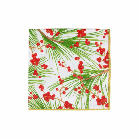 Caspari Berries and Pine Napkins