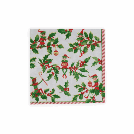 Caspari Jingle Elves Napkins